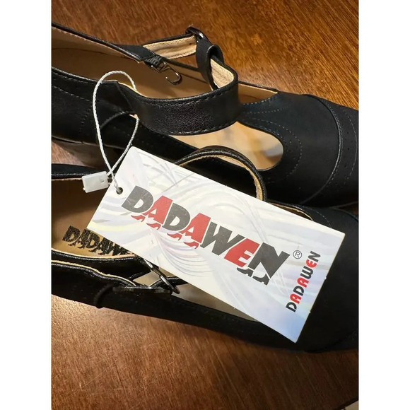 NWT Dadawen Women's 42/ Size 9 Black Leather Mary Jane Dress Oxford Pump Heels - Picture 9 of 9